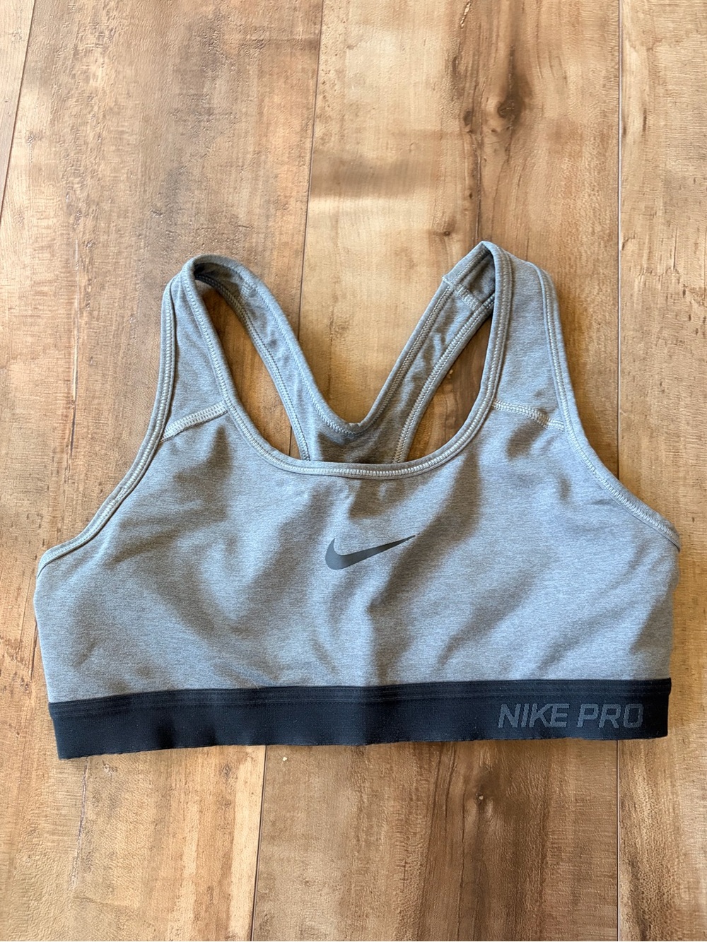 Nike Pro gray and black sports bra. Size small.
